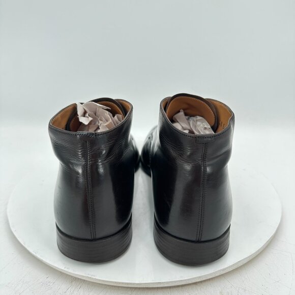 Bally Men Size 9D Black Leather Plain Toe Lace Up Chukka Ankle Boot - Picture 5 of 12